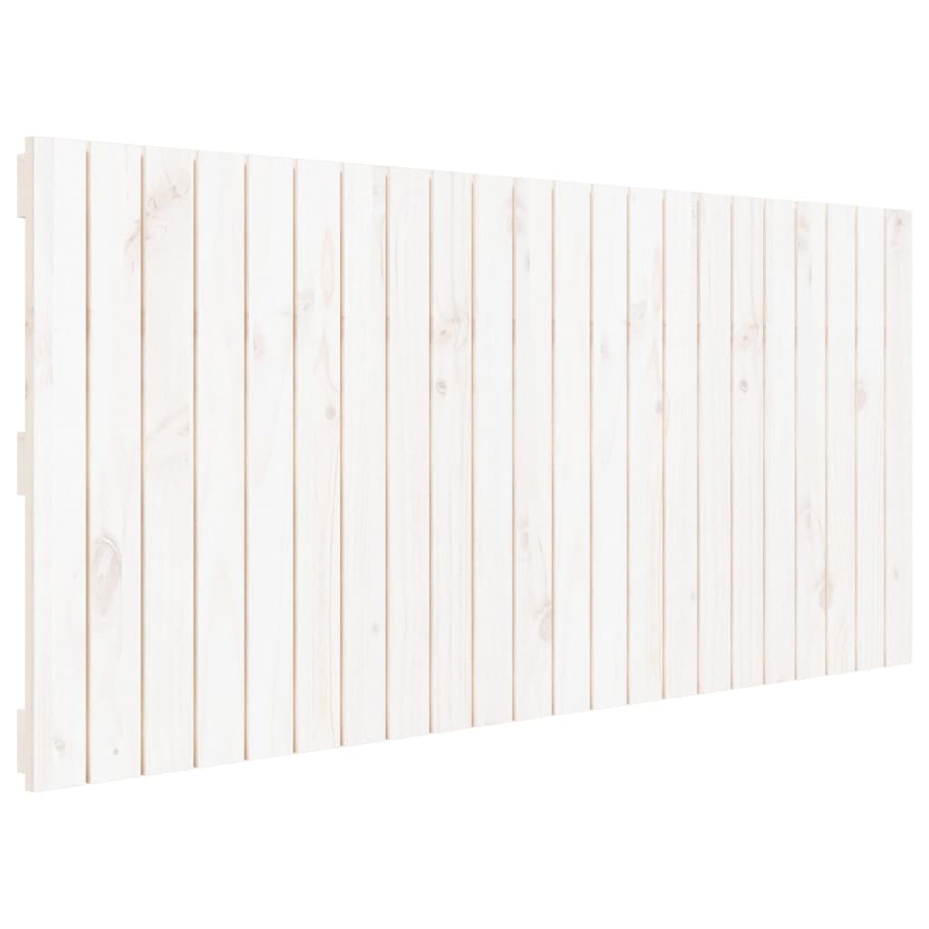 vidaXL Cabeceira de parede 140x3x60 cm madeira de pinho maciça branco