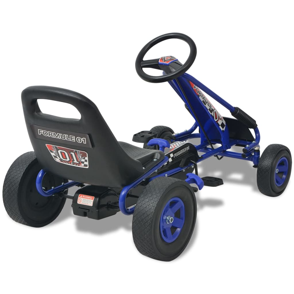 vidaXL Kart a pedais com assento ajustável, azul