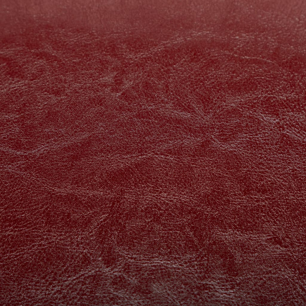 vidaXL Poltrona com apoio de pés couro artificial vermelho tinto