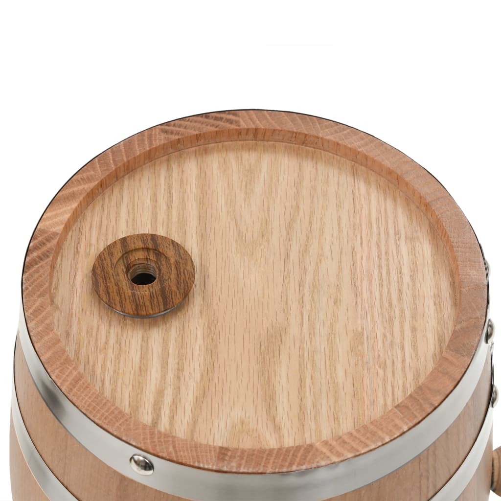 vidaXL Barril de vinho com torneira em madeira de carvalho maciça 6 L