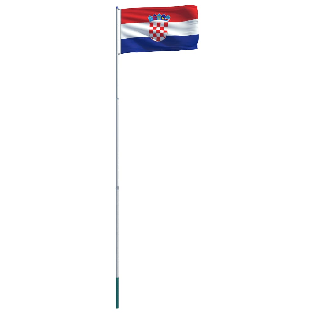 vidaXL Bandeira da Croácia com mastro de alumínio 6 m