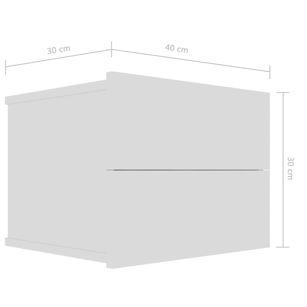 vidaXL Mesa de cabeceira 40x30x30 cm contraplacado branco
