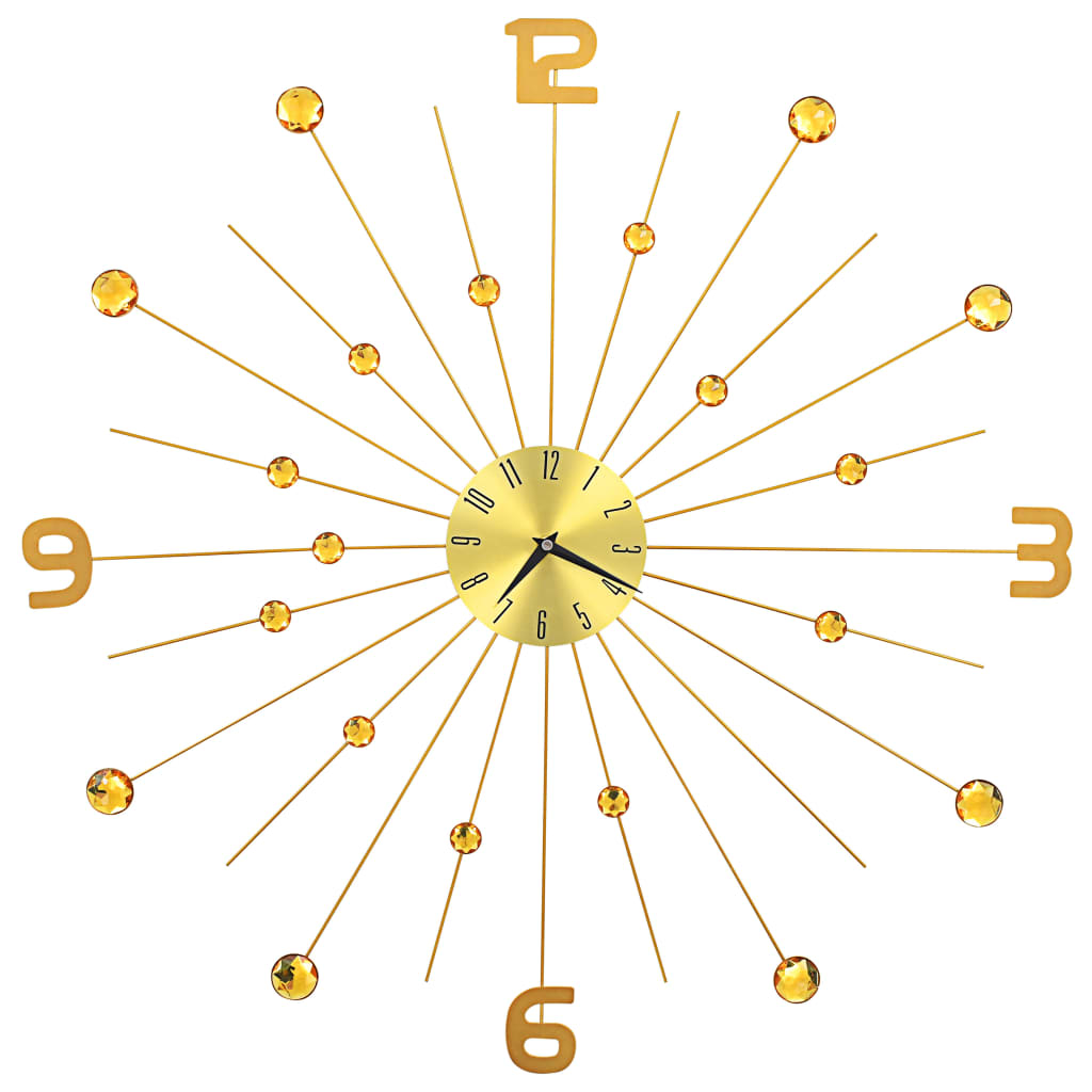vidaXL Relógio de parede metal 70 cm dourado