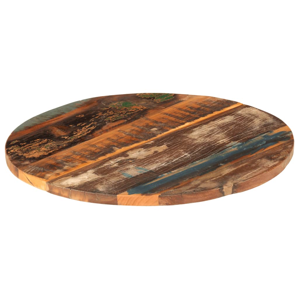 vidaXL Tampo de mesa redondo 60 cm 25-27 mm madeira recuperada maciça