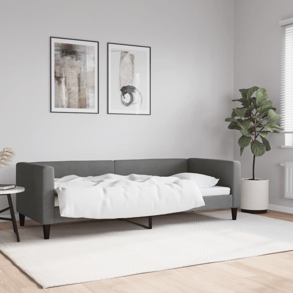 vidaXL Sofá-cama 80x200 cm tecido cinzento-escuro