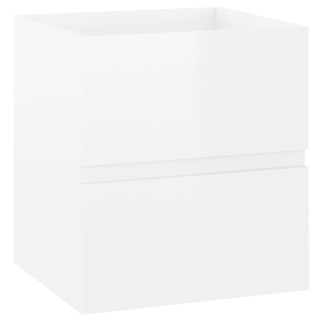 vidaXL Armário lavatório 41x38,5x45 cm contraplacado branco brilhante