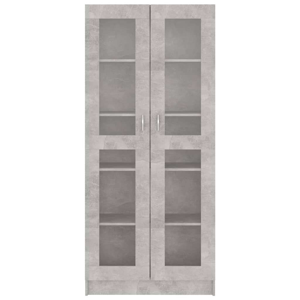vidaXL Armário vitrine 82,5x30,5x185,5cm contraplacado cinzento