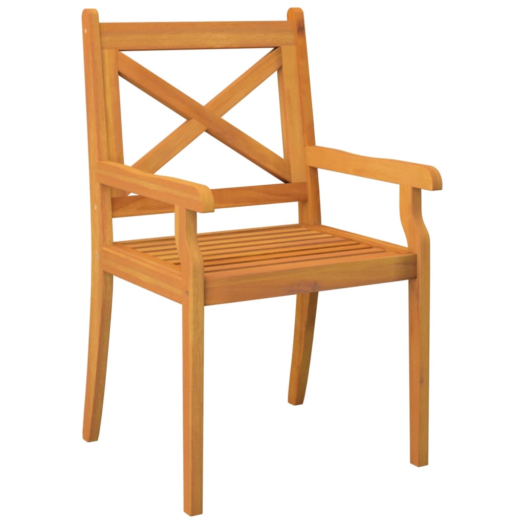 vidaXL Cadeiras de jantar p/ jardim 2 pcs madeira acácia maciça