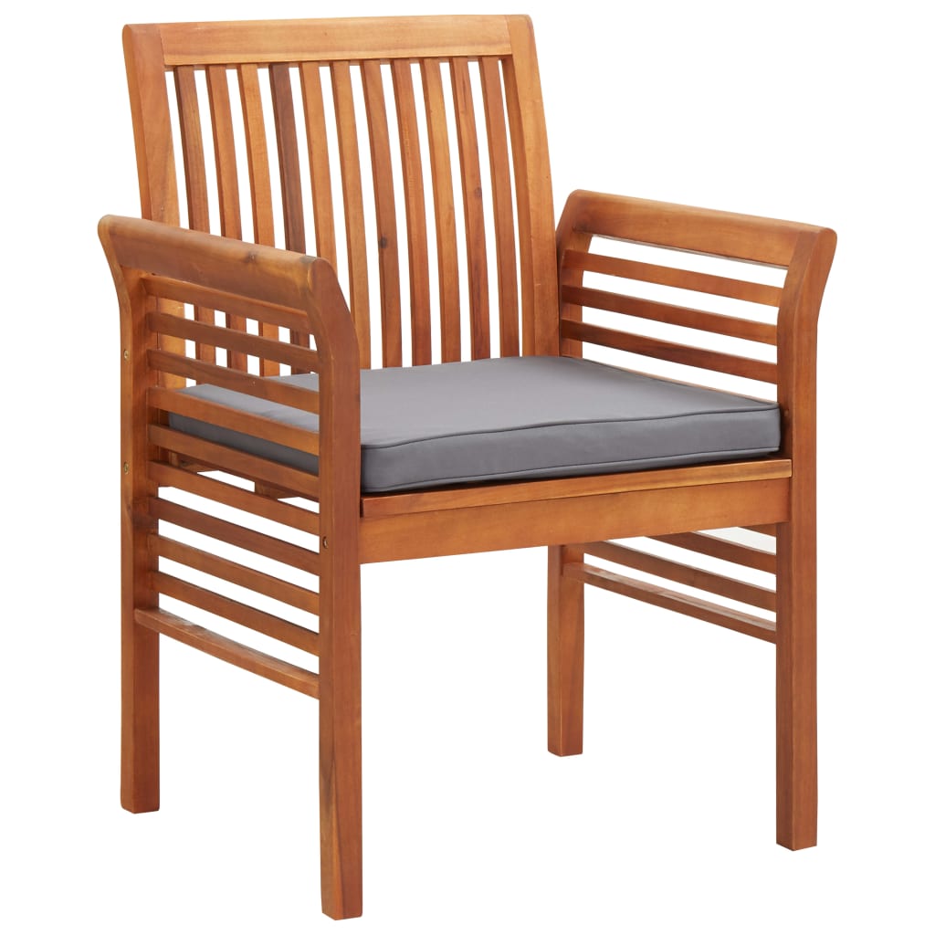 vidaXL Cadeiras de jantar jardim c/ almofadões 2 pcs madeira acácia