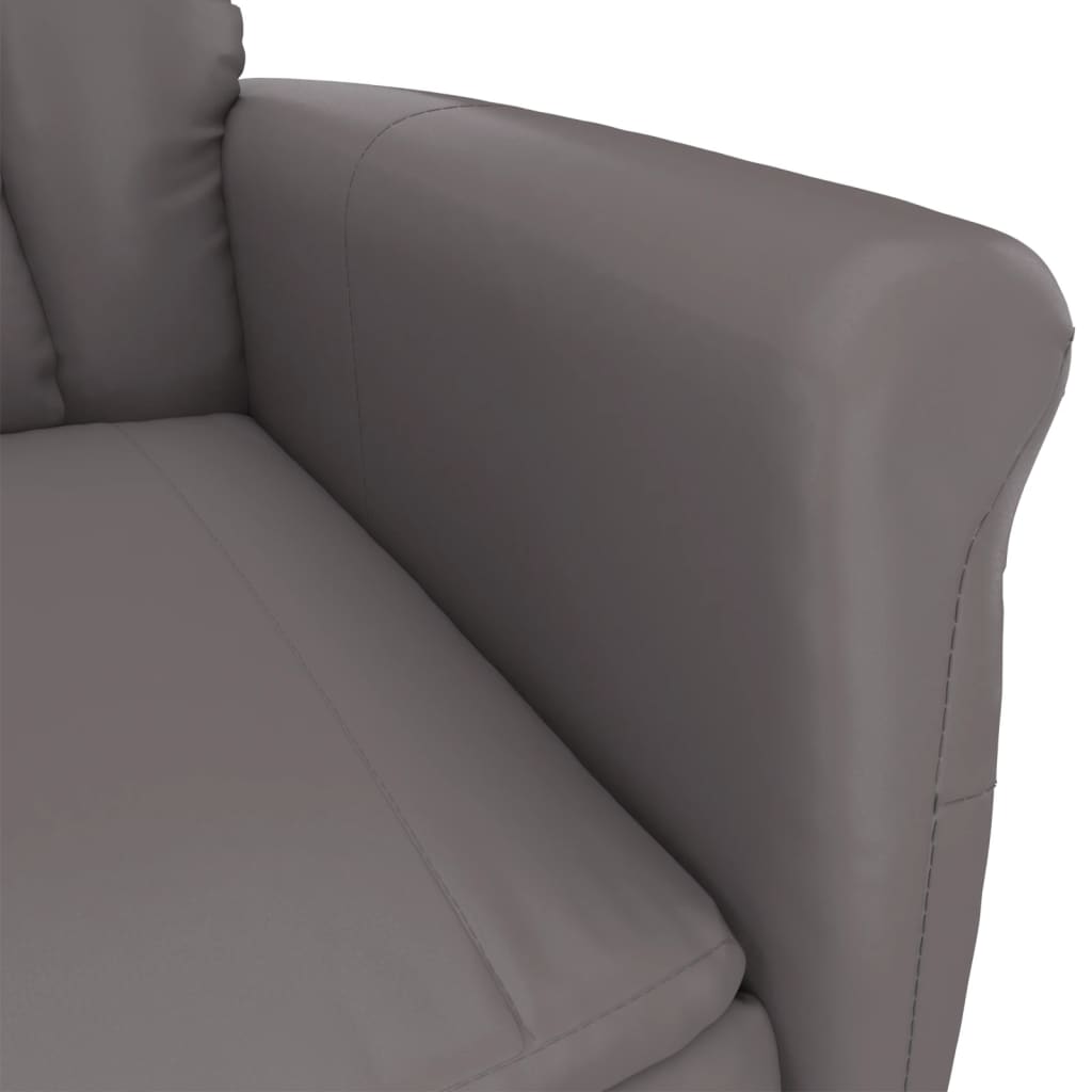 vidaXL Cadeira de massagens couro artificial cinzento