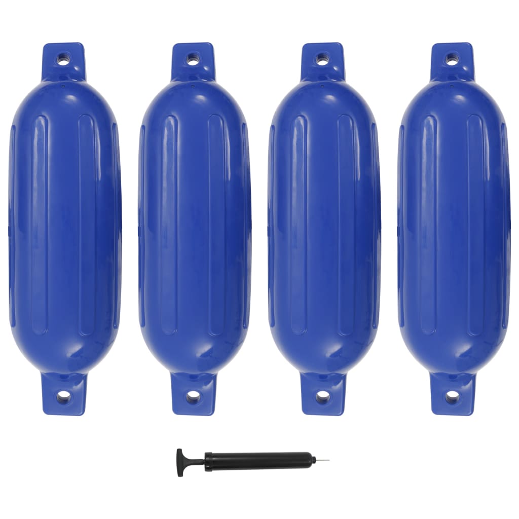 vidaXL Defensas de barco 4 pcs 58,5x16,5 cm PVC azul