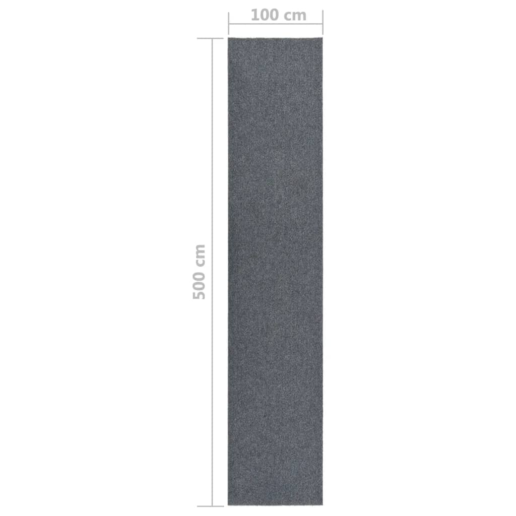 vidaXL Tapete/passadeira de entrada 100x500 cm cinzento