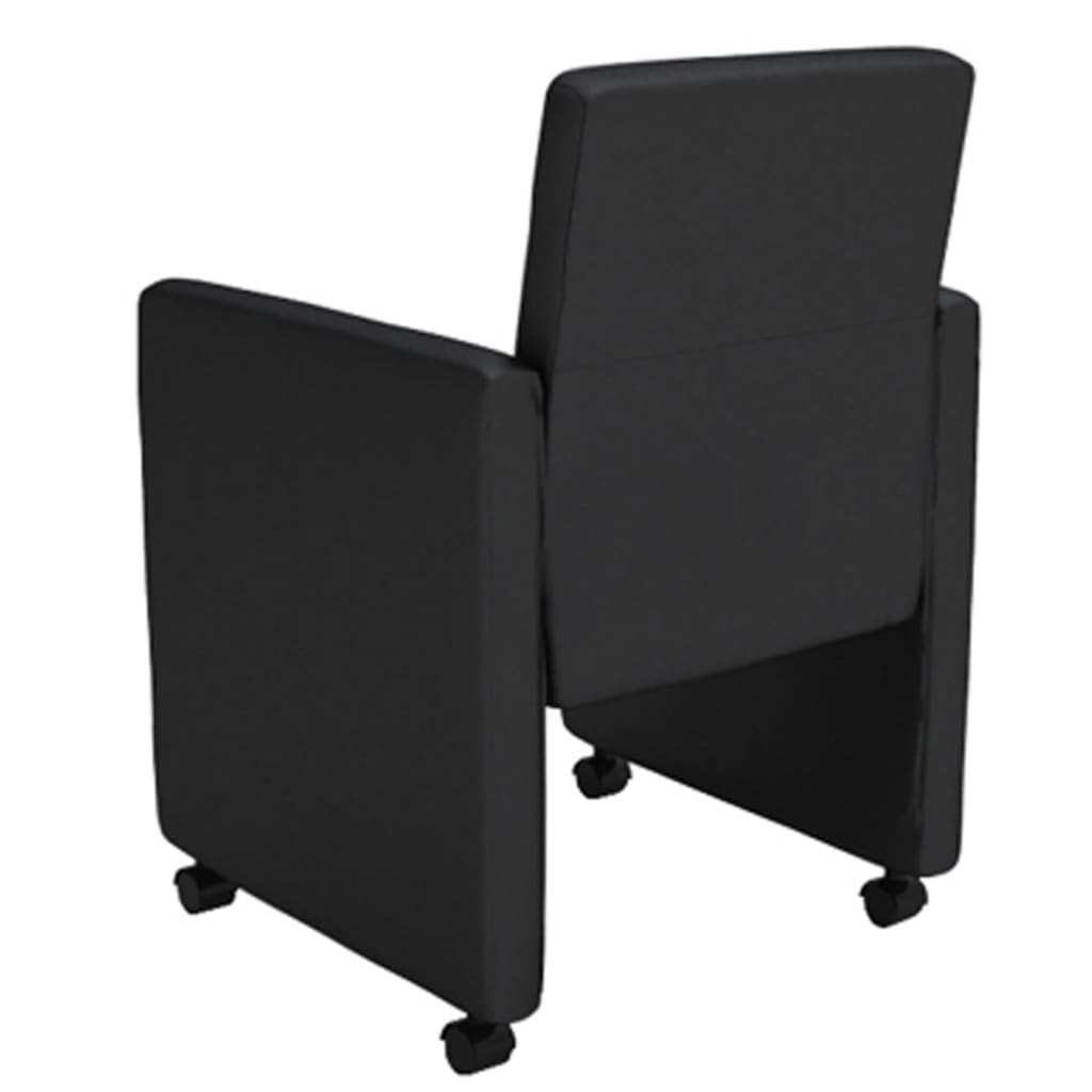 vidaXL Cadeiras de jantar 6 pcs couro artificial preto