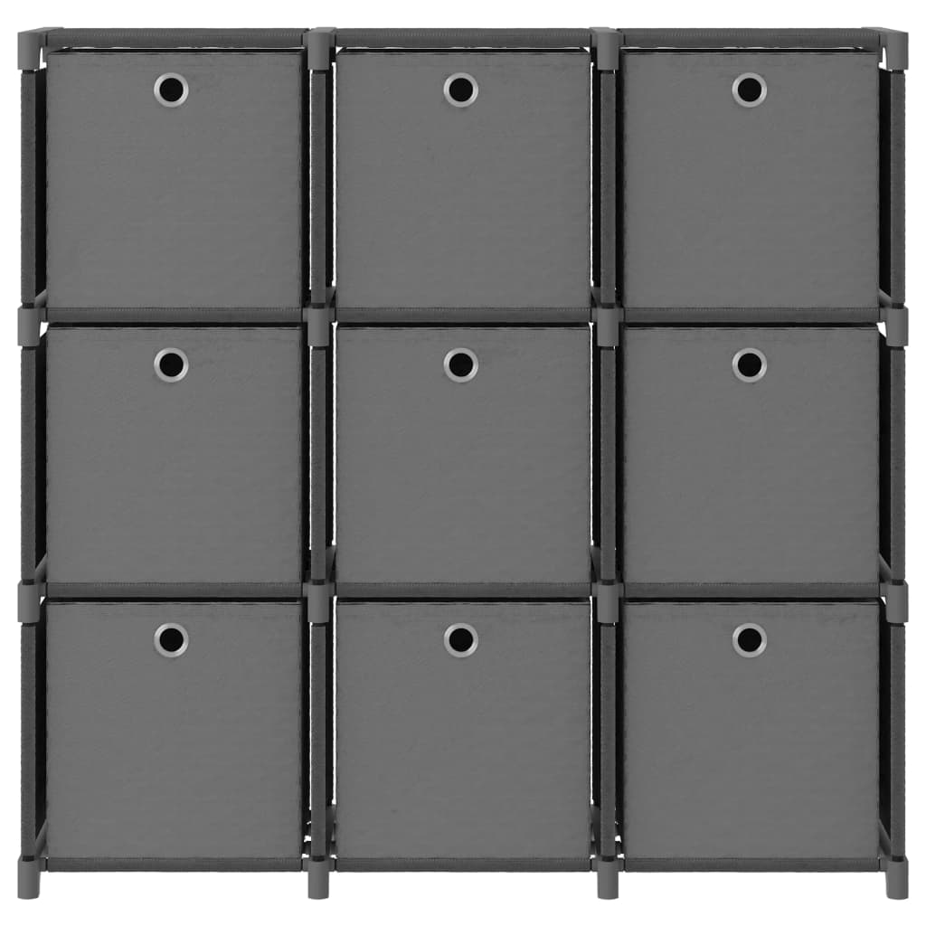 vidaXL Unid. prateleiras 9 cubos c/ caixas 103x30x107,5cm tecido cinza
