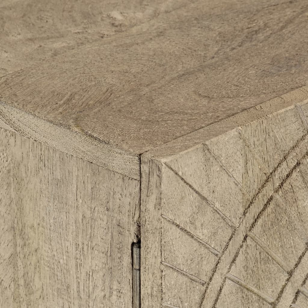 vidaXL Mesa de cabeceira 40x30x50 cm madeira de mangueira maciça/ferro