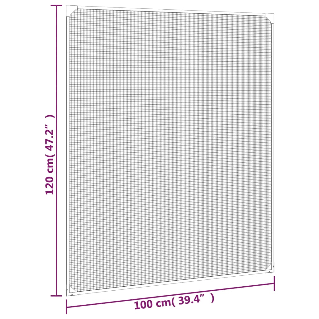 vidaXL Tela anti-insetos magnética para janela 100x120 cm branco