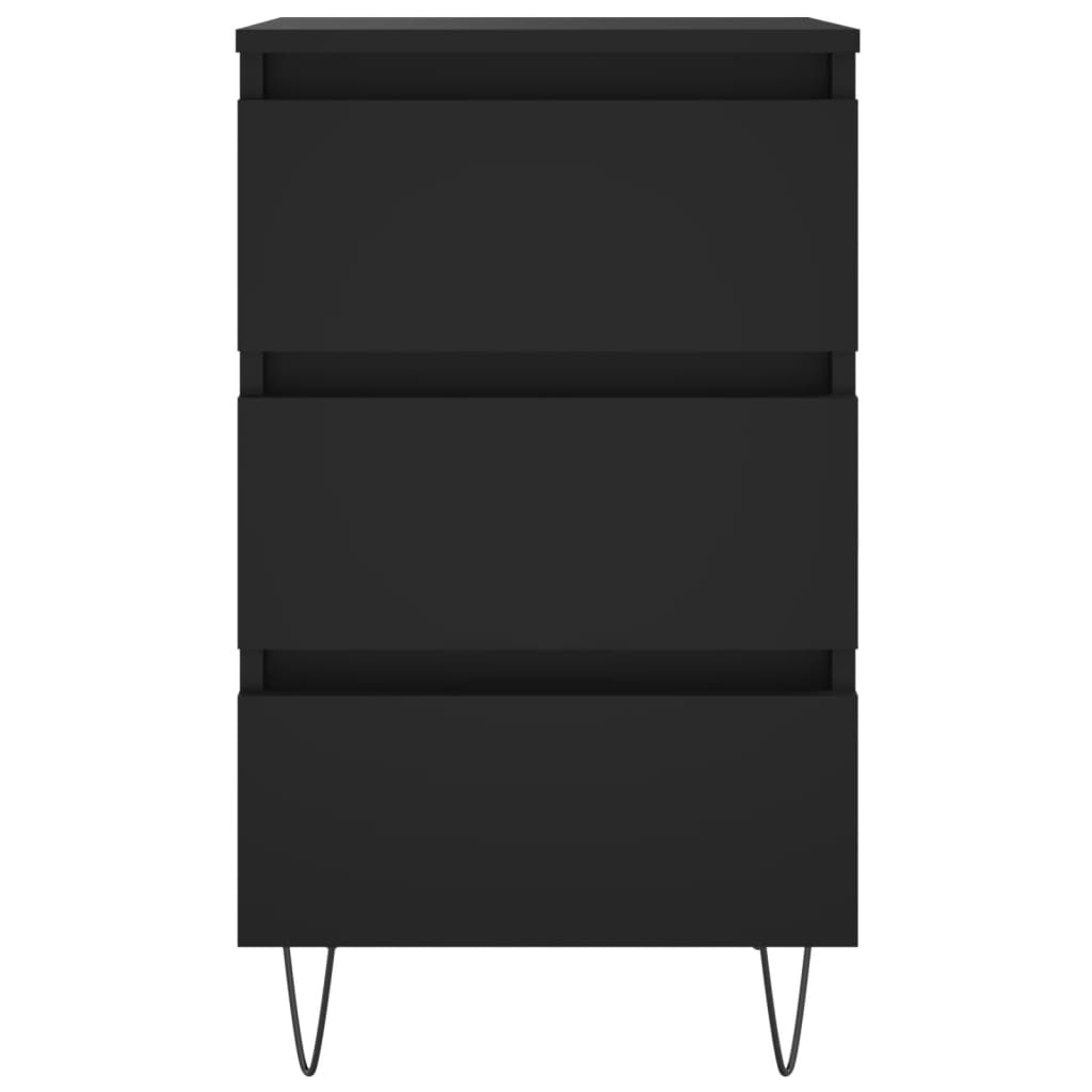 vidaXL Mesa de cabeceira 40x35x69 cm derivados de madeira preto
