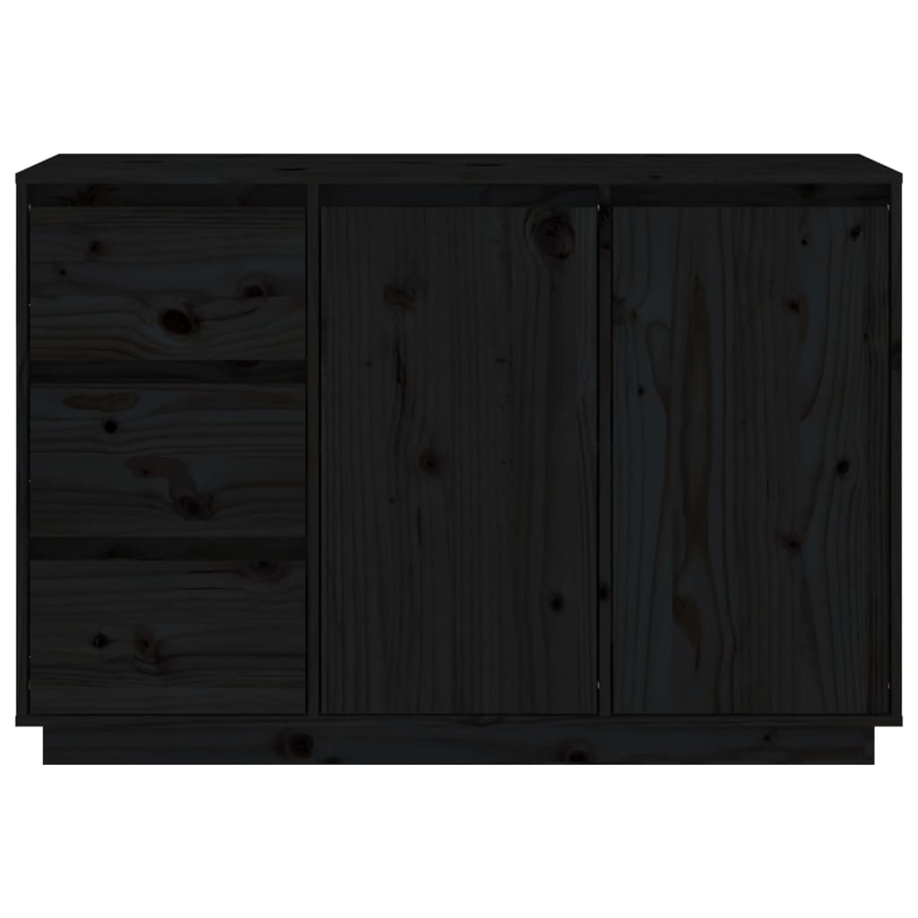 vidaXL Aparador 111x34x75 cm madeira de pinho maciça preto