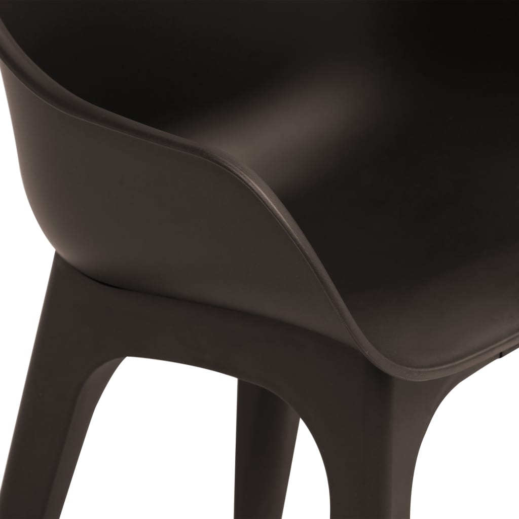 vidaXL Cadeiras de jardim c/ apoios de braços 2 pcs plástico castanho