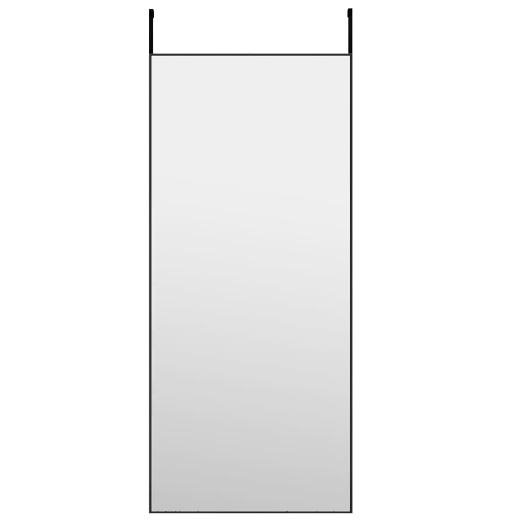 vidaXL Espelho para porta 40x100 cm vidro e alumínio preto