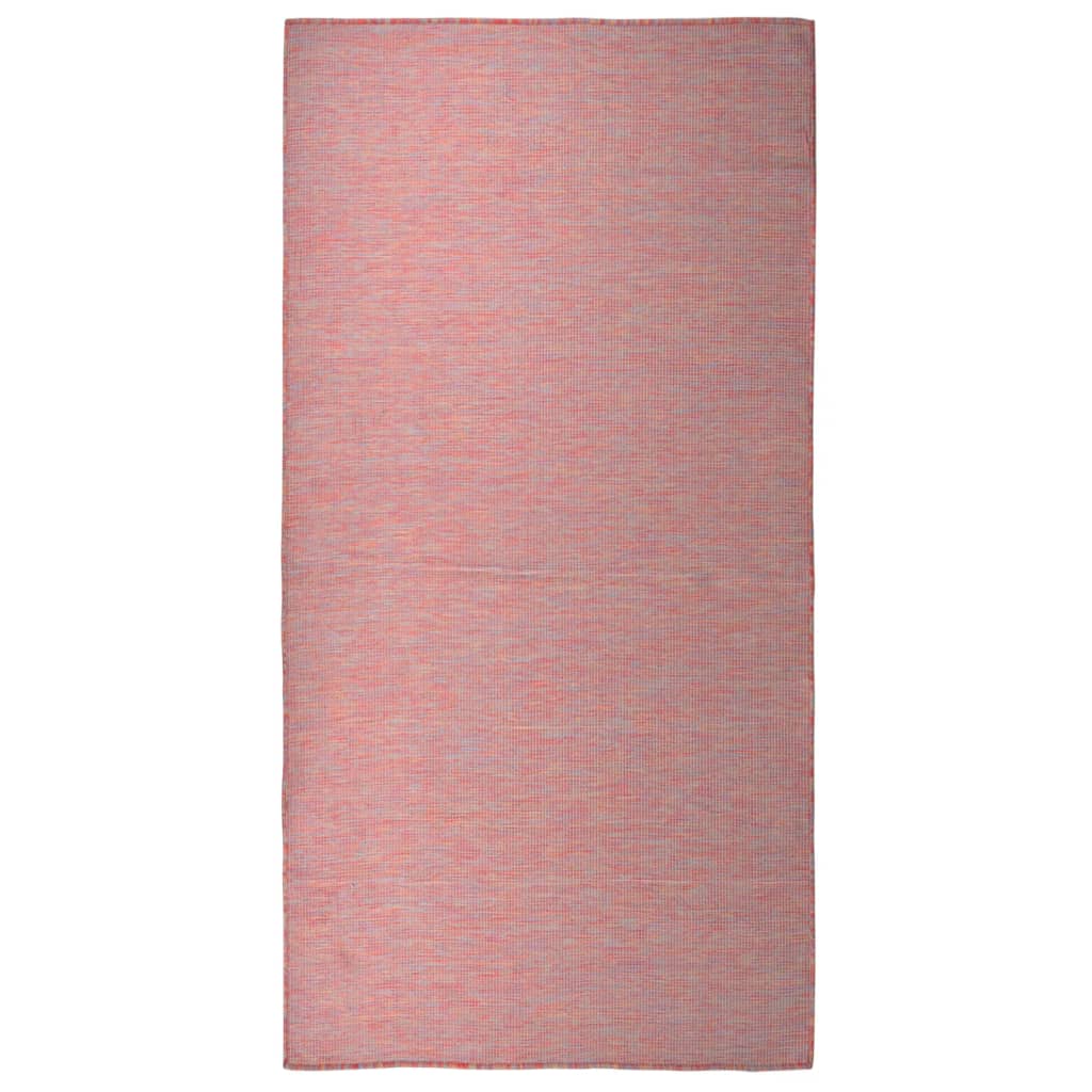vidaXL Tapete de tecido plano para exterior 100x200 cm vermelho