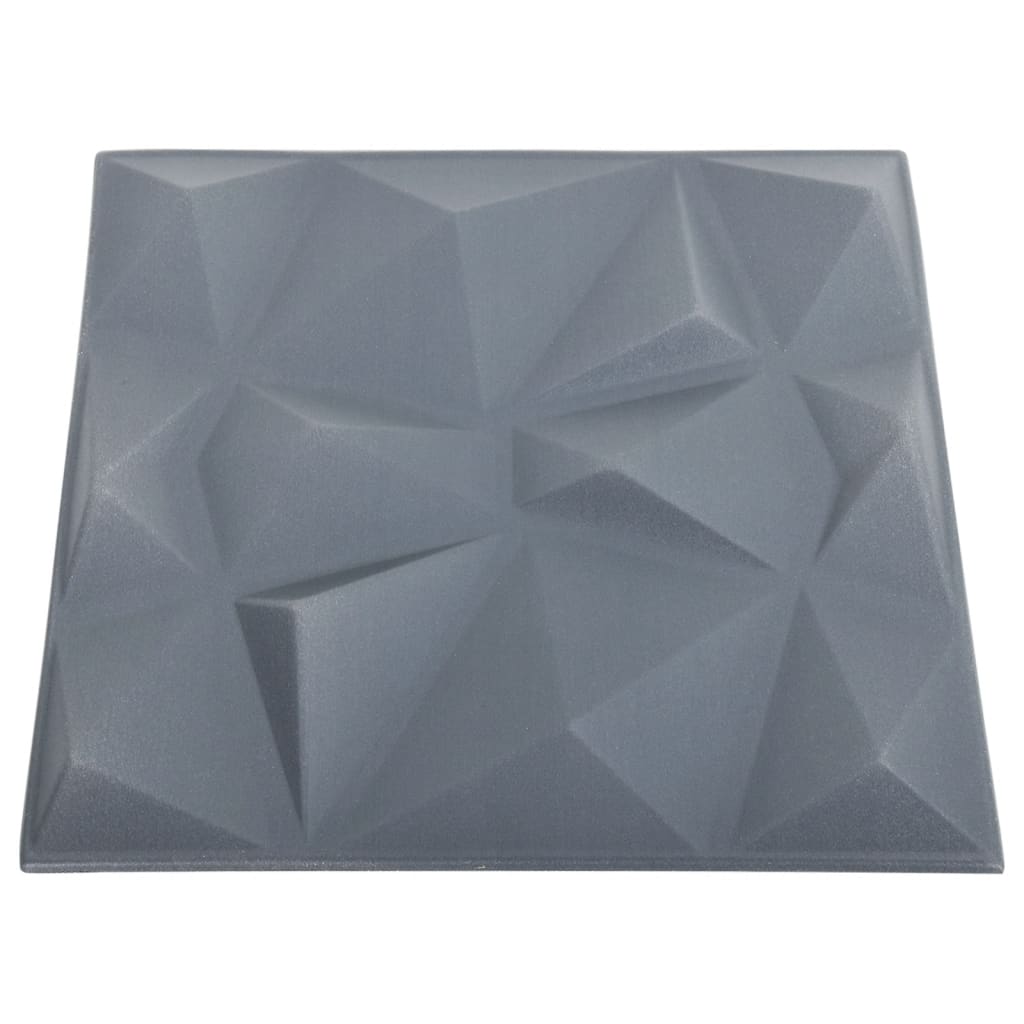 vidaXL Painéis de parede 3D 48 pcs 50x50 cm 12 m² cinza diamante