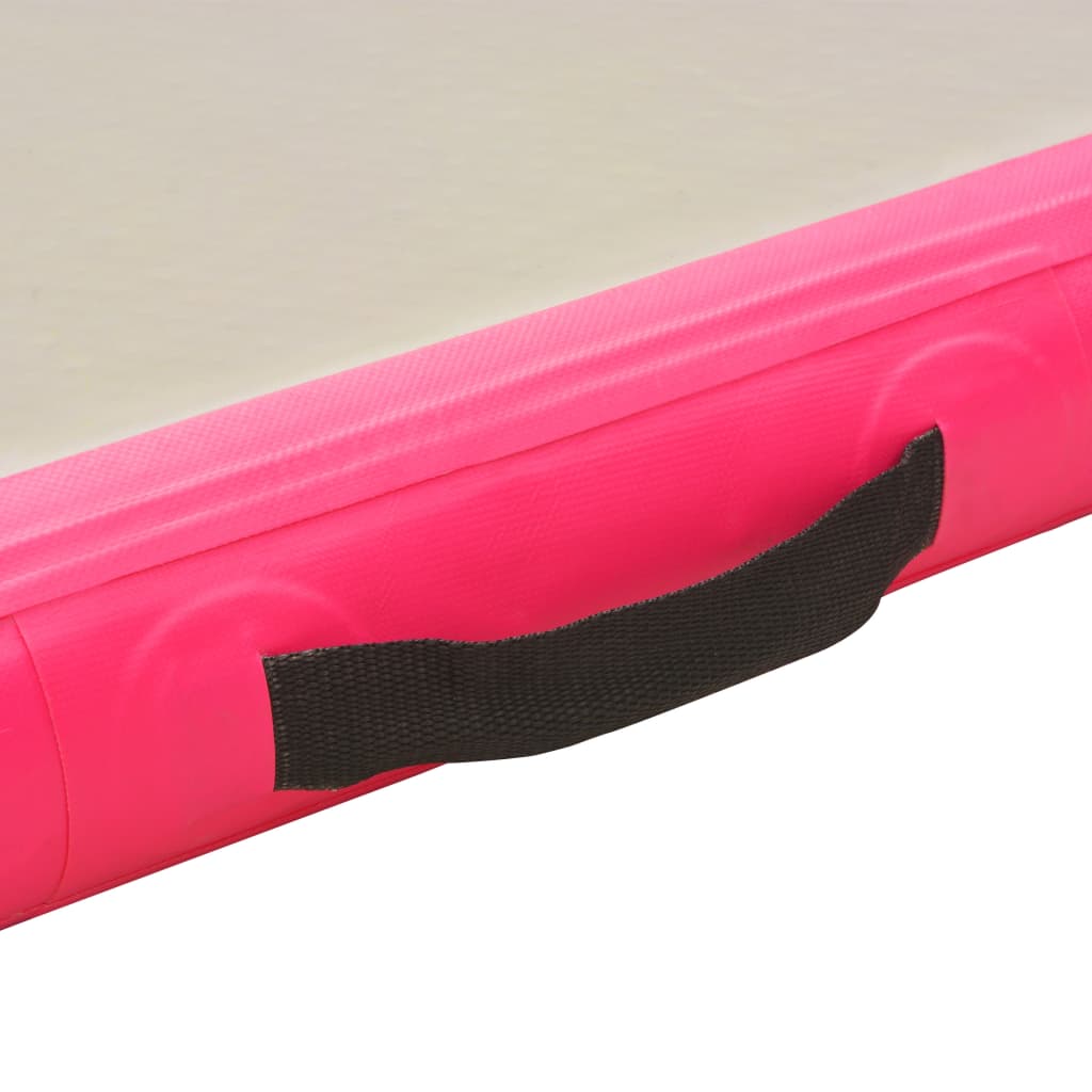 vidaXL Colchão de ginástica insuflável c/ bomba 400x100x10 cm PVC rosa
