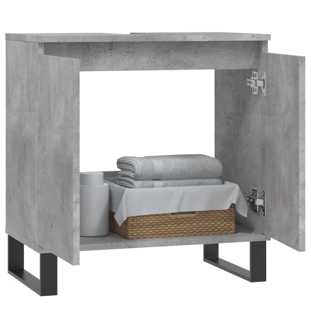 vidaXL Armário casa de banho 58x33x60 cm deriv. madeira cinza cimento