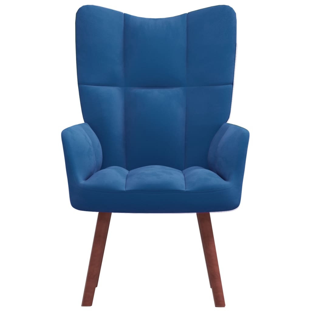 vidaXL Cadeira de descanso veludo azul