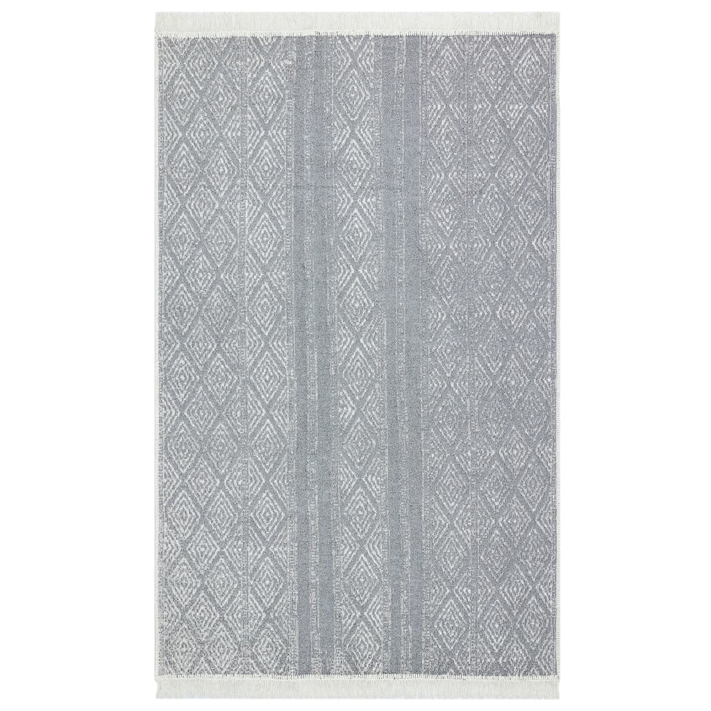 vidaXL Tapete 80x150 cm algodão cinzento-claro