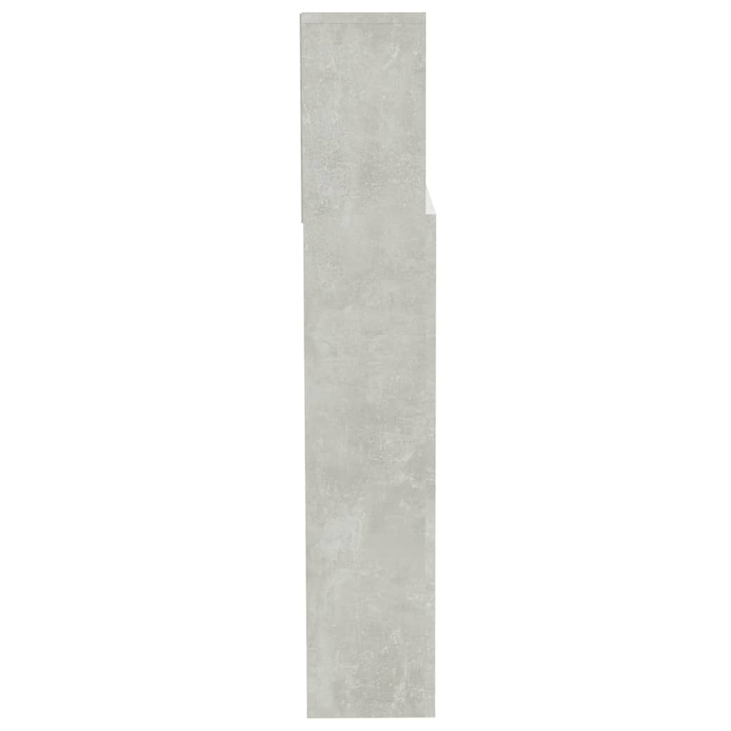 vidaXL Armário de cabeceira 200x19x103,5 cm cinzento cimento