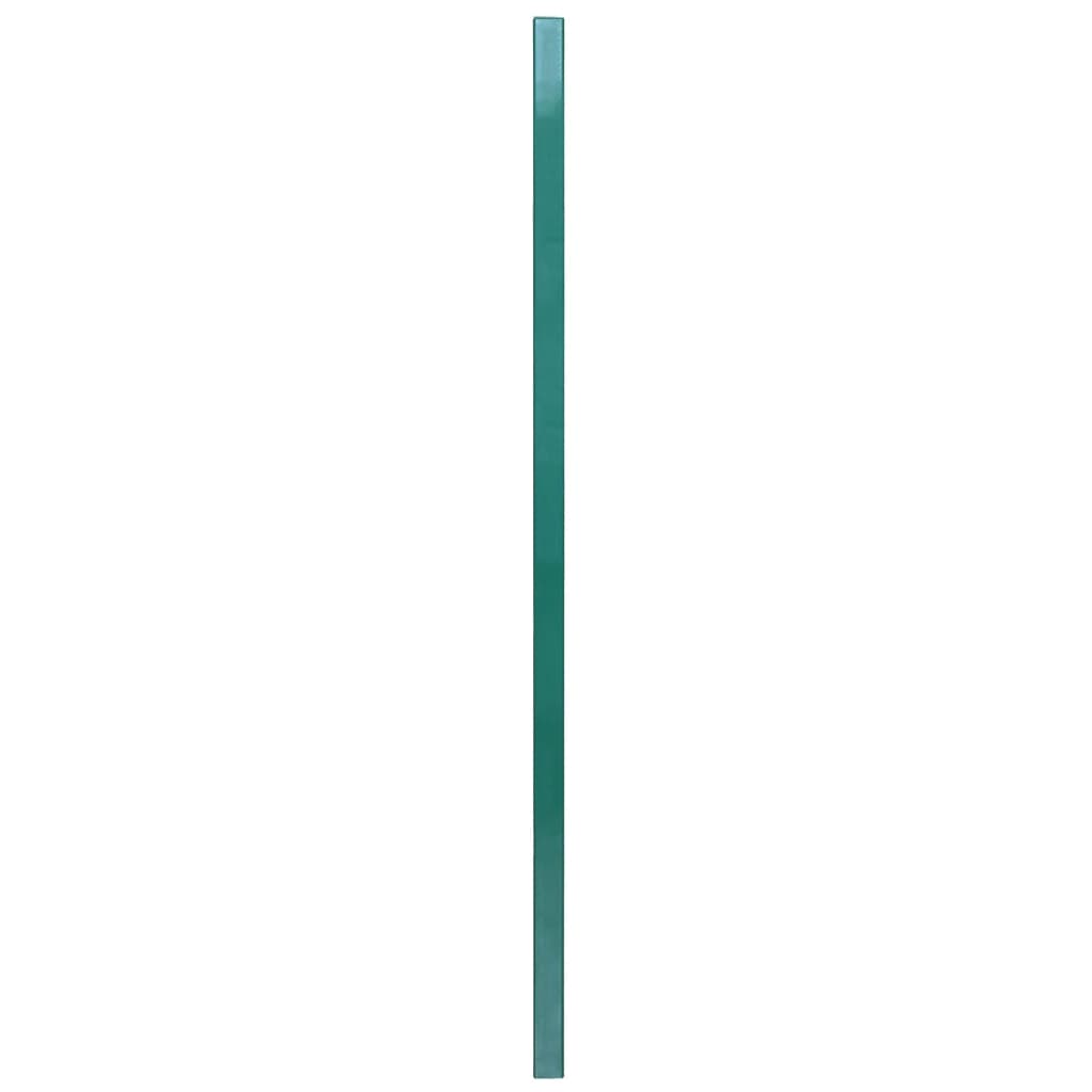 vidaXL Painel vedação c/ postes ferro revestido a pó 6x0,8 m verde