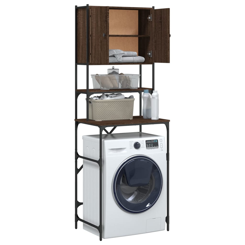vidaXL Armário máquina de lavar roupa 68x48,5x194 cm carvalho castanho
