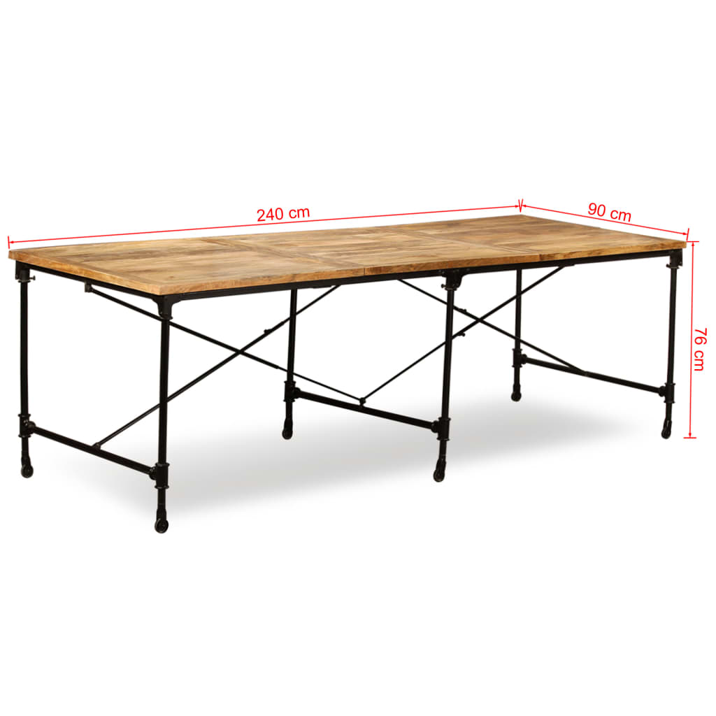 vidaXL Mesa de jantar madeira de mangueira maciça 240 cm