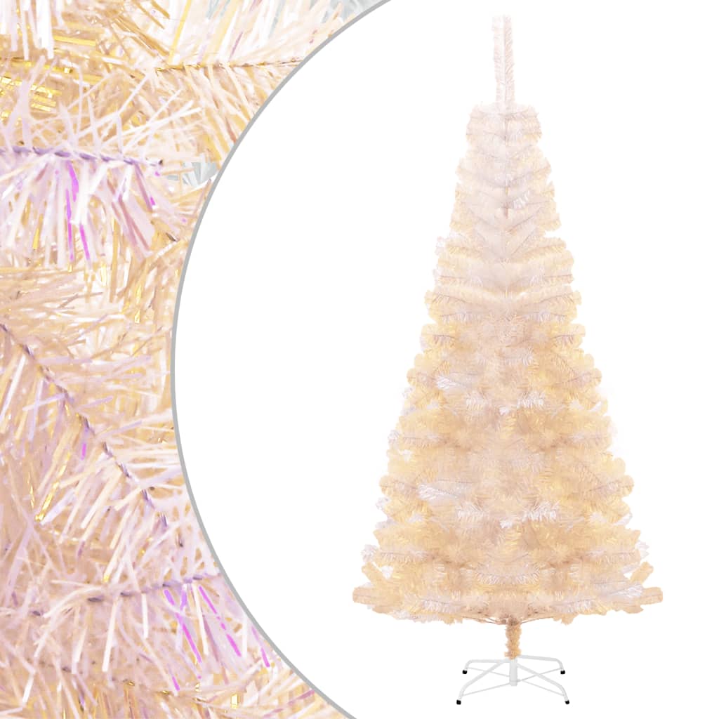 vidaXL Árvore Natal artificial + pontas iridescentes 240 cm PVC branco