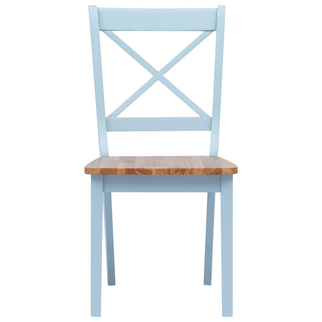 vidaXL Cadeiras de jantar 2 pcs seringueira maciça cinza/madeira clara