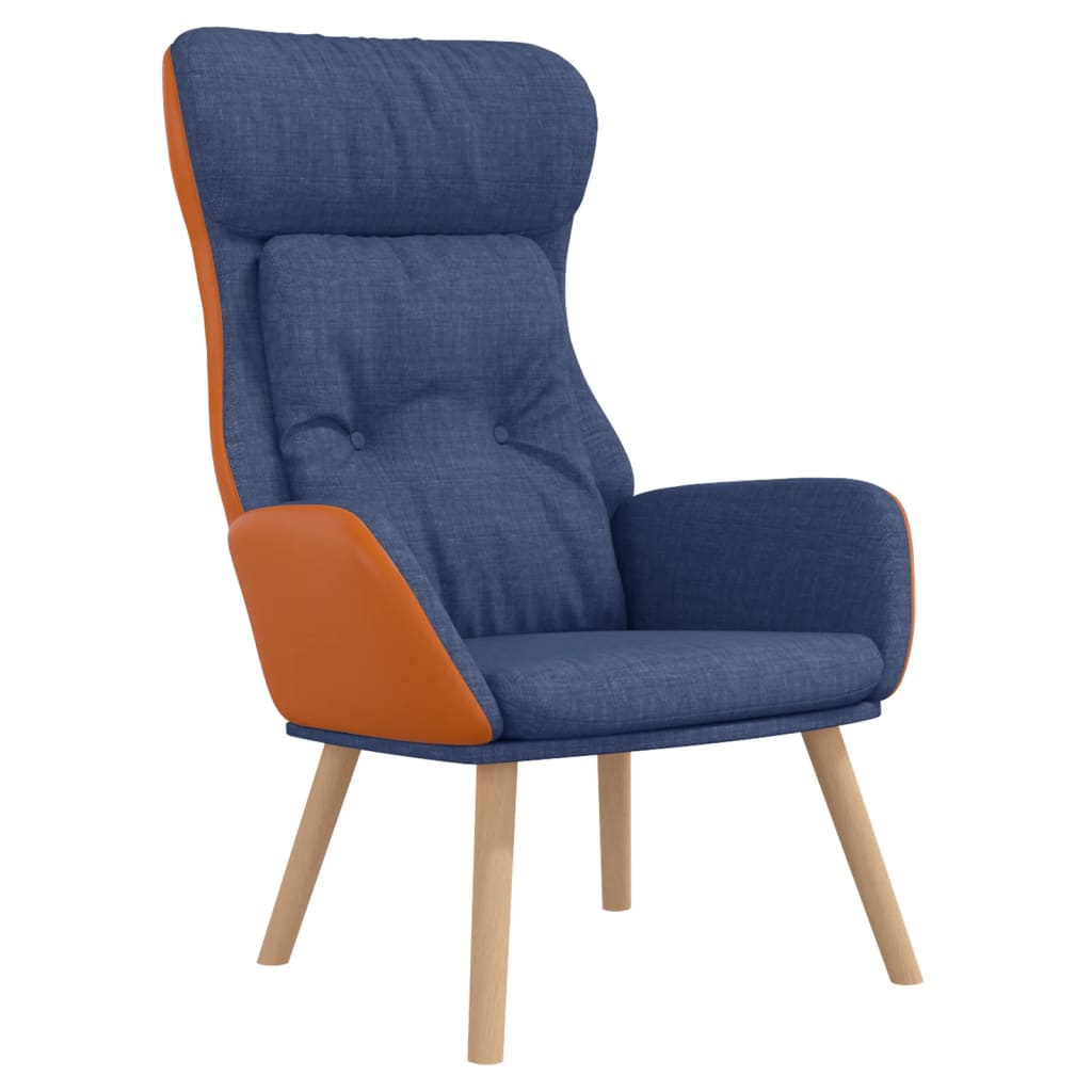 vidaXL Cadeira de descanso PVC e tecido azul