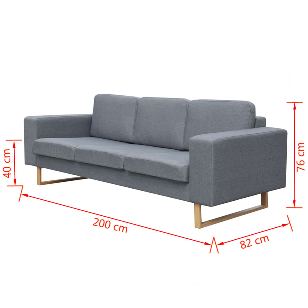 vidaXL Conjunto sofá de 3 lugares e 2 lugares cinzento claro