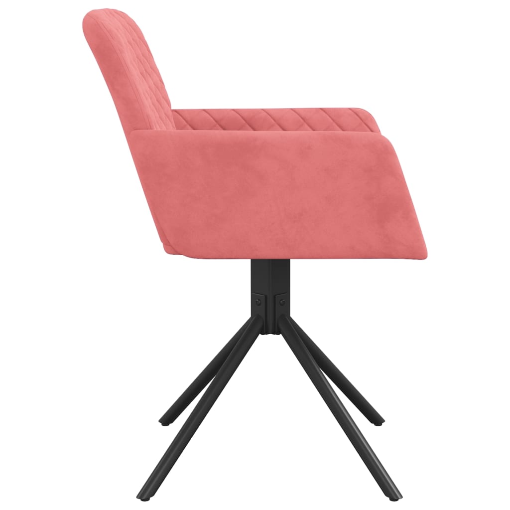 vidaXL Cadeiras de jantar giratórias 2 pcs veludo rosa