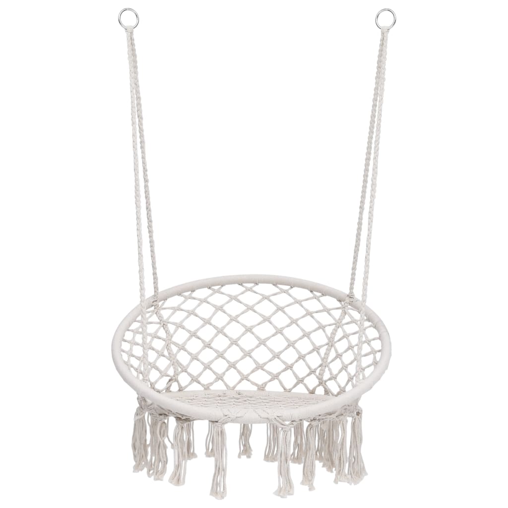vidaXL Cadeira de baloiço em rede 80 cm bege