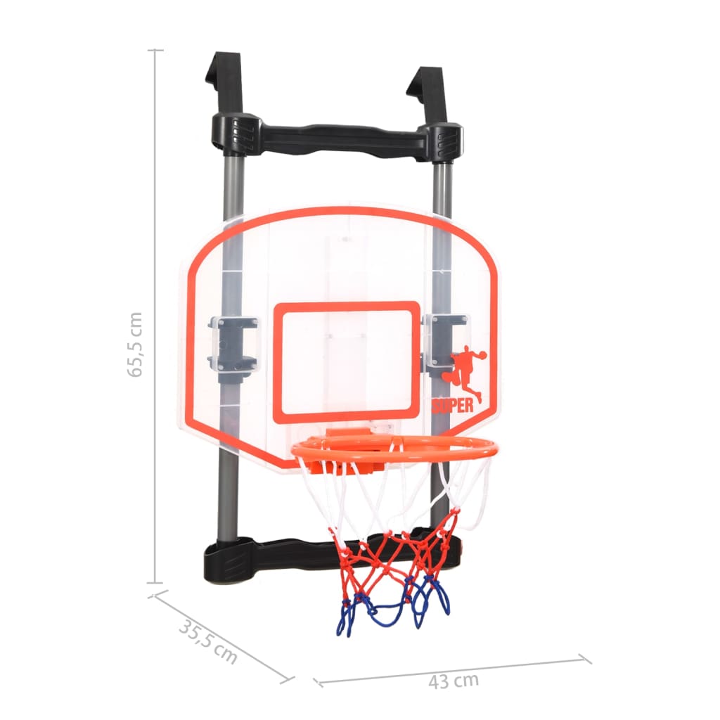 vidaXL Conjunto de basquetebol criança ajustável p/ colocar numa porta