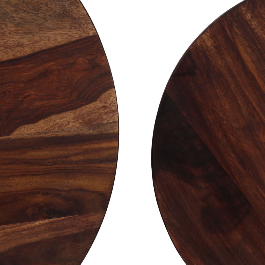 vidaXL Conj. mesas de centro 2 pcs madeira de sheesham maciça 60x35 cm