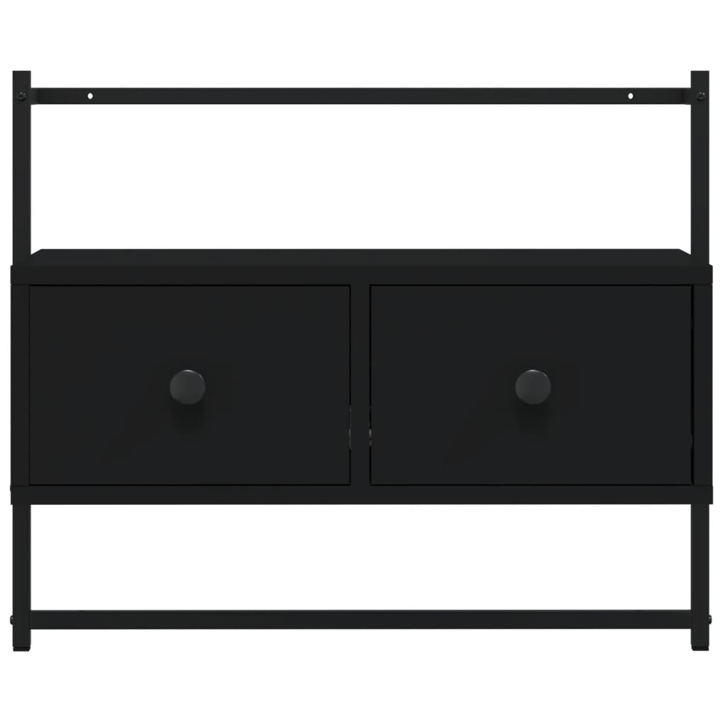 vidaXL Móvel p/ TV de parede 60,5x30x51 cm derivados de madeira preto