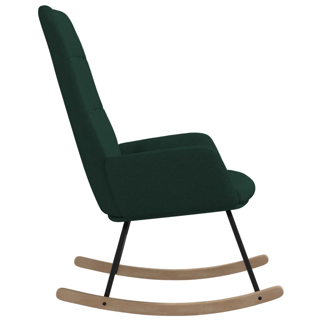 vidaXL Cadeira de baloiço tecido verde-escuro