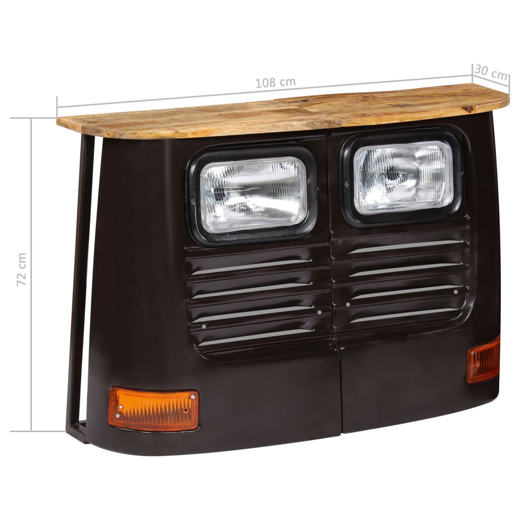 vidaXL Aparador formato de camião madeira de mangueira cinzento escuro
