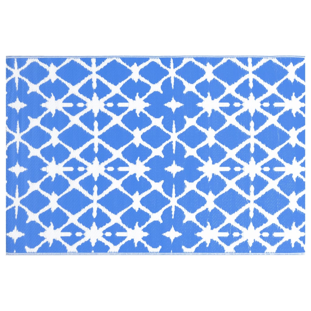 vidaXL Tapete de exterior 160x230 cm PP azul e branco
