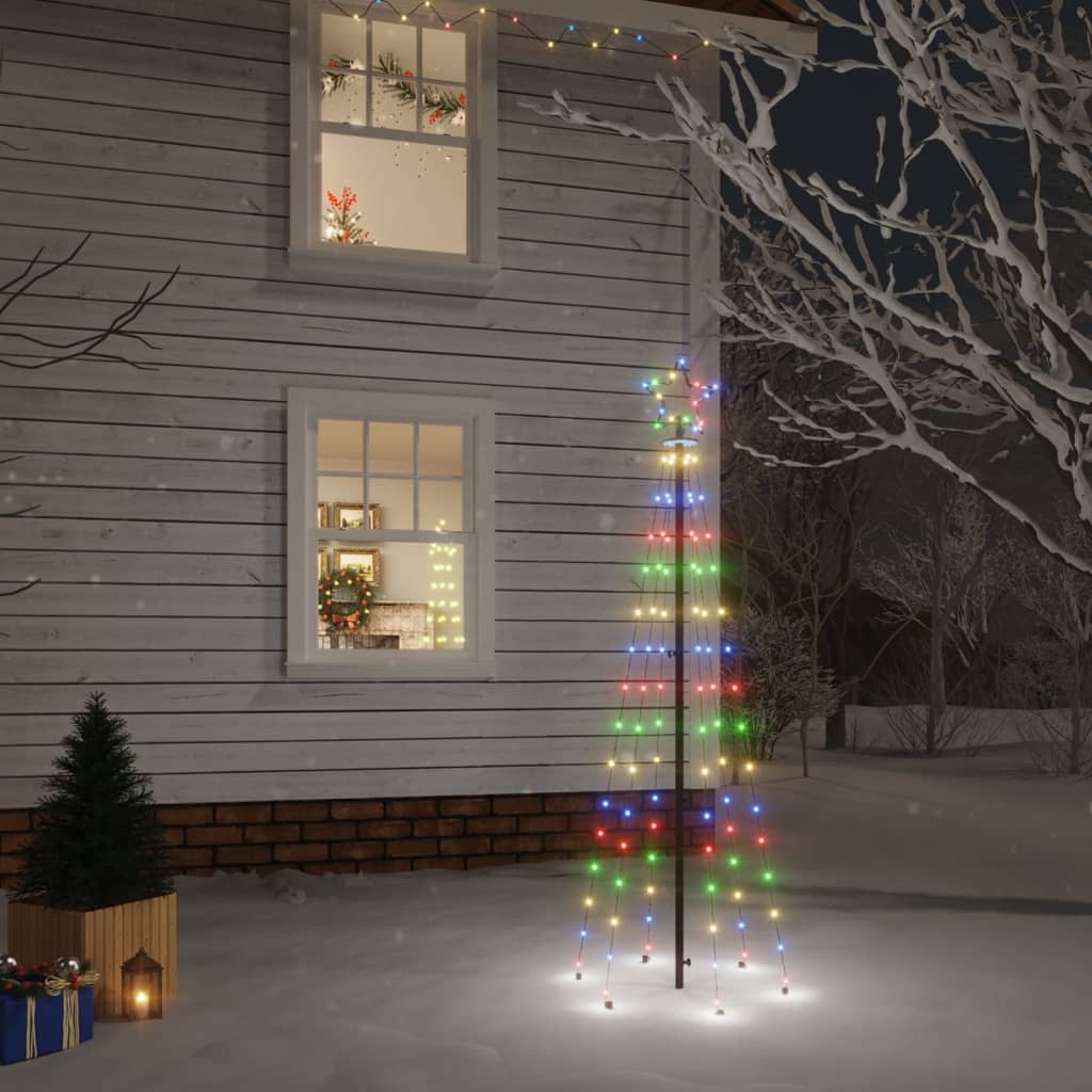 vidaXL Árvore de Natal com espigão 108 luzes LED 180 cm colorido