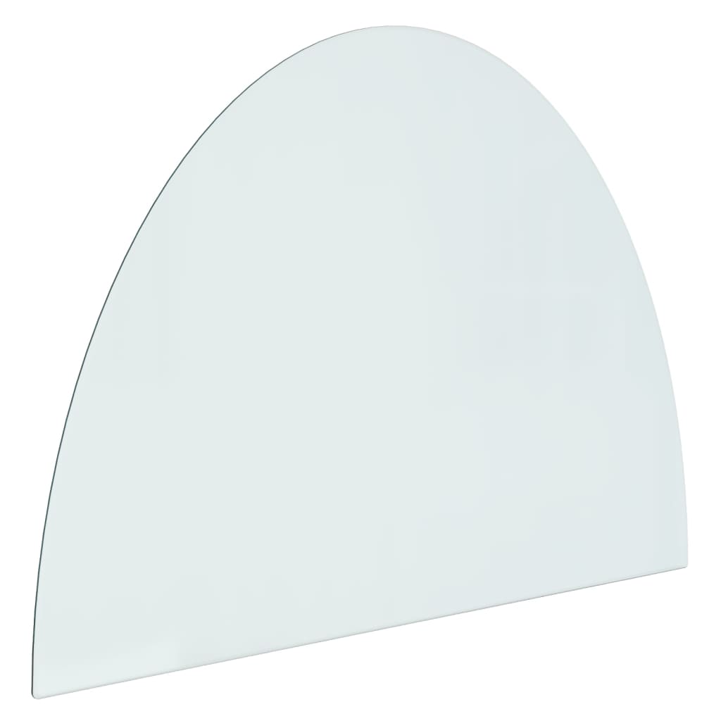 vidaXL Placa de vidro semicircular para lareira 800x600 mm