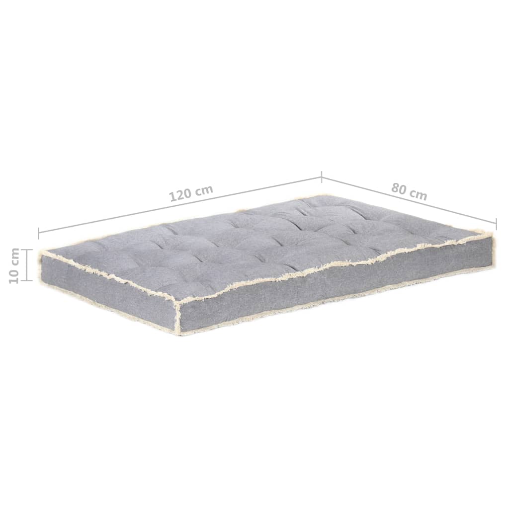 vidaXL Almofadão para sofá de paletes 120x80x10 cm antracite