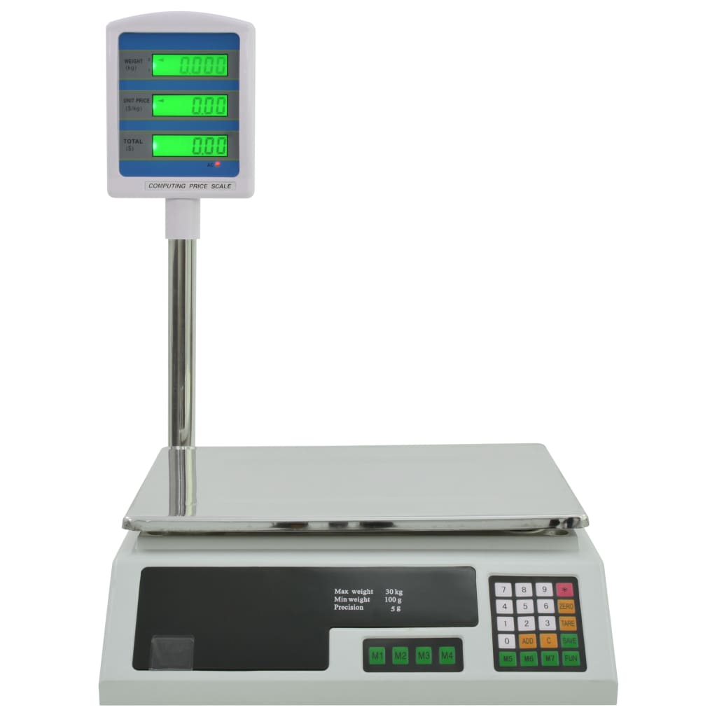 vidaXL Balança eletrónica para embalagens com LCD 30 kg